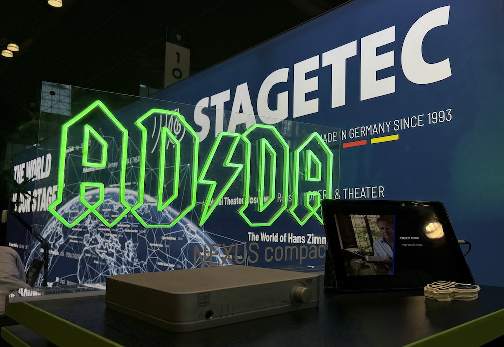 Stagetec’s Nexus low-profile multifunction audio interface was on display with a twist on a familiar logo.