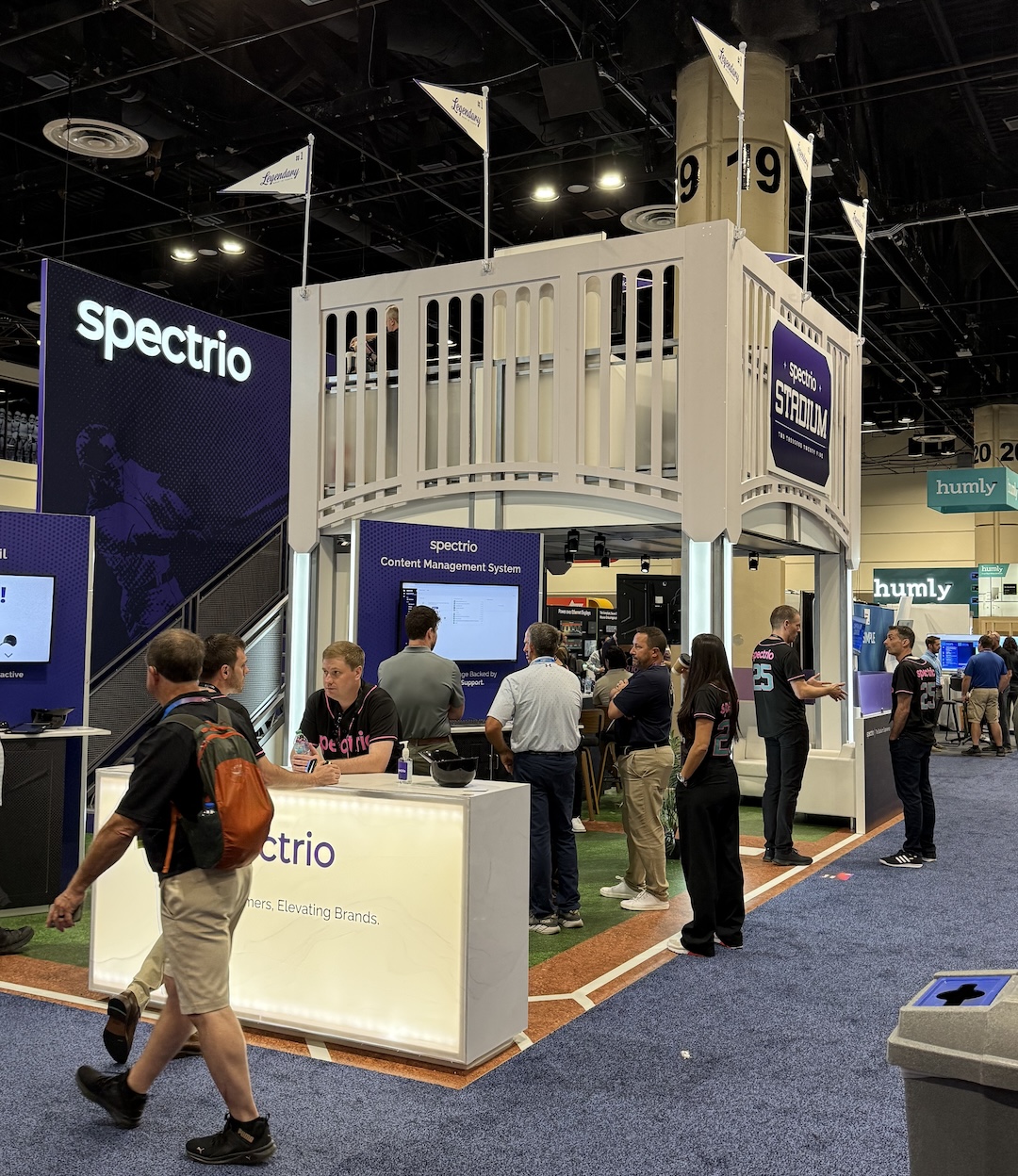 Spectrio isn’t a pro audio brand, but its cool stadium-inspired booth stood out.