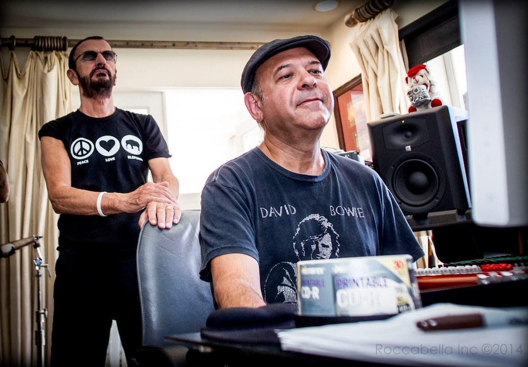 Ringo with his longtime engineer Bruce Sugar around 2014, in the early days of at Roccabella West. Photo: Scott Robert Ritchie.