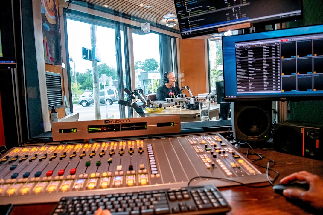 The On-Air studio looking into the Talk Studio at Radio WKNY (Radio Kingston). Photo: Courtesy of WSDG.