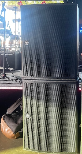 Stacked Yamaha DHR15s were used off-screen as house speakers for a concert scene.