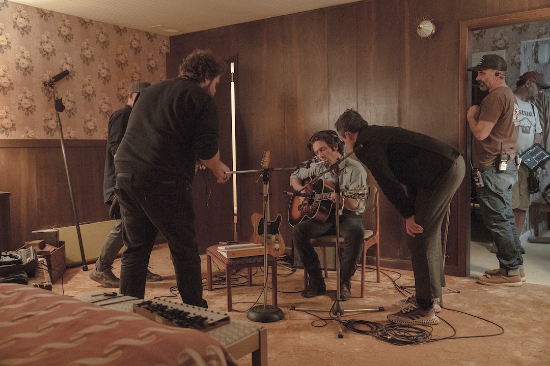 Preparing on the Colts Neck house set. Note the TEAC 144 recorder on the far left. Photo: Macall Polay/20th Century Studios. 