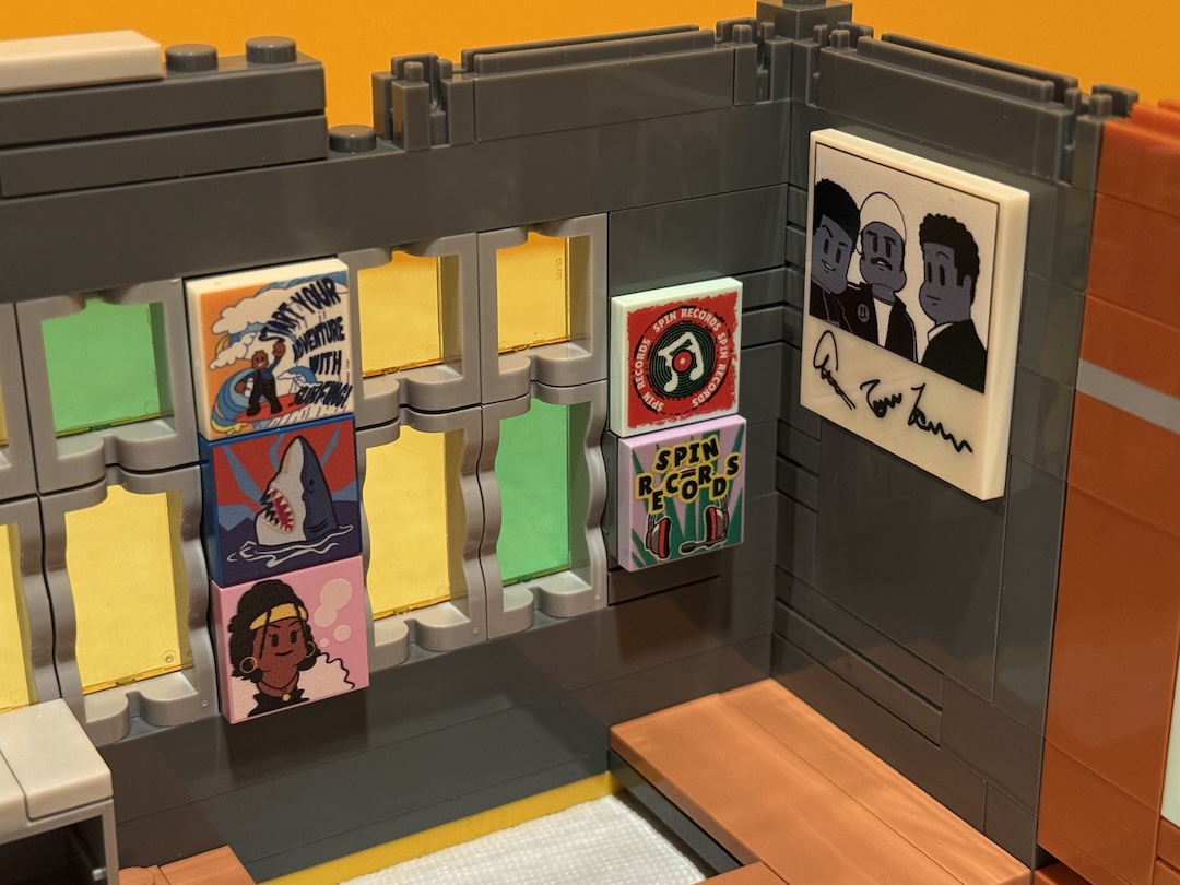 The far side of the control room, featuring artists who've recorded there previously, one presumes. Photo: Future.