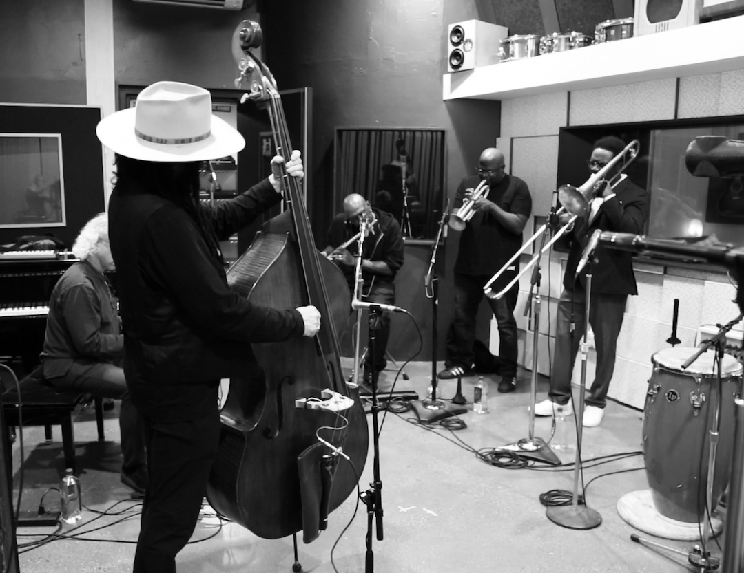 Don Was, surrounded by the Pan-Detroit Ensemble. Photo: Kory Thiebault.