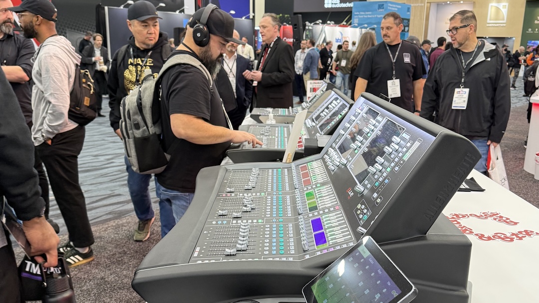 Visitors got hands on with Allen & Heath's dLive desks on display.