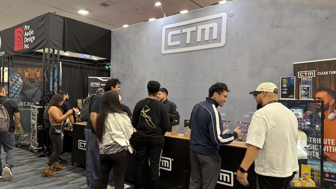 CTM's booth was busy throughout the show as visitors stopped by to learn more about the company's in-ear monitoring systems.