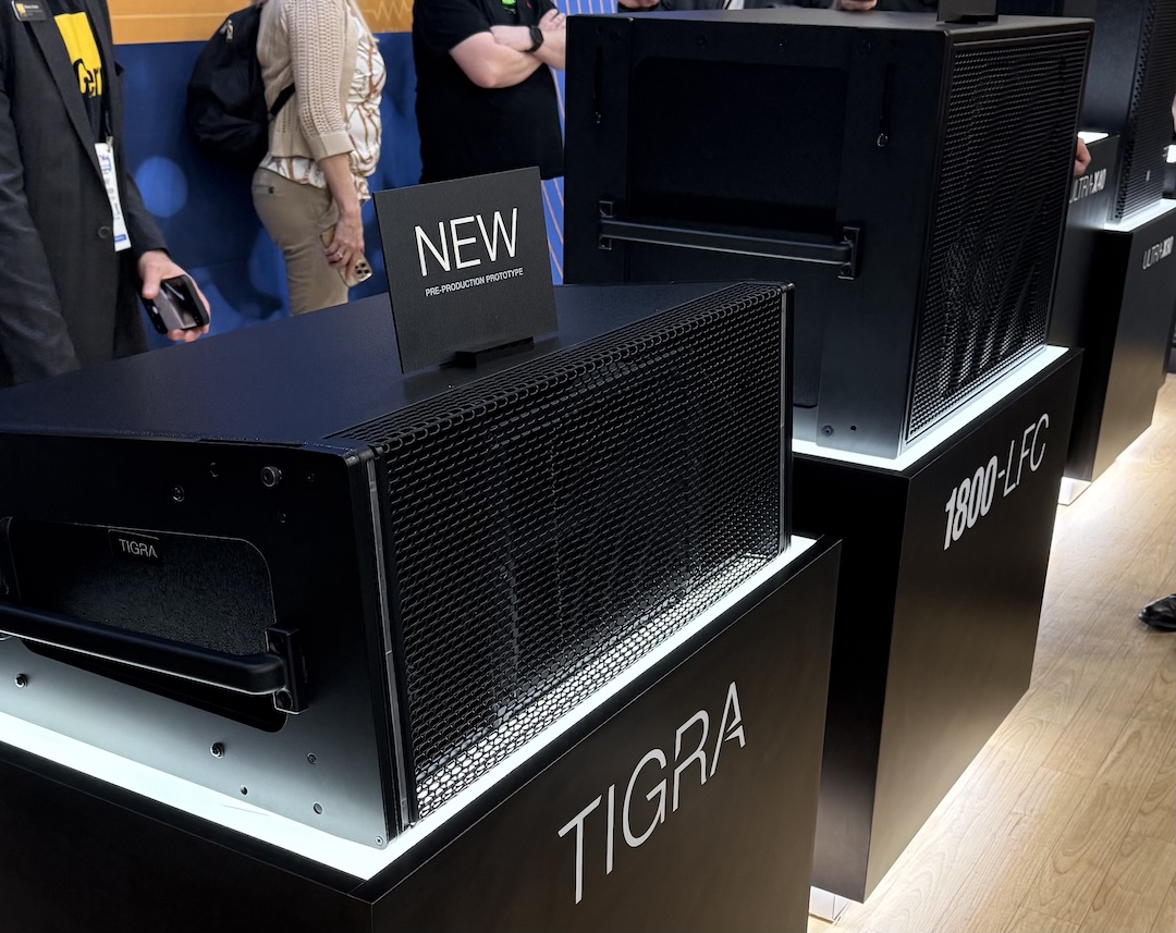 Meyer Sound gave attendees a sneak peek at pre-production units of the TIGRA line array loudspeaker and 1800-LFC low-frequency control element—two new products debuting in March.