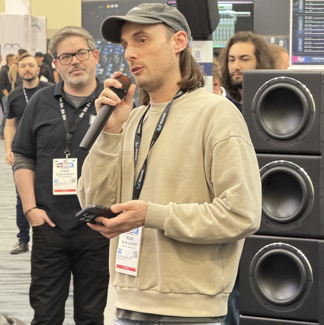 Ross Gilbert, Marketing Manager at Solid State Logic, introduces the SSL Origin Evo console.