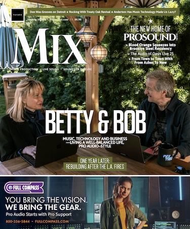 Betty & Bob on the cover of the January 2026 issue of Mix.