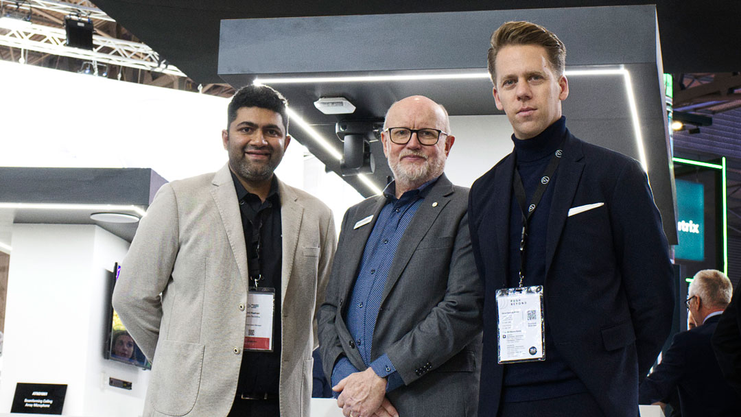 (L-R): Akhil Raphael (Sales Director Commercial Audio, Audio-Technica Middle East), John Dodson (Managing Director, Audio-Technica Middle East) and Stephan Grawe (Managing Director, Audio-Technica EMEA Sales Division)