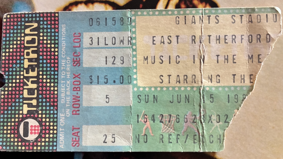 Steve's ticket from that fateful, inspiring day.