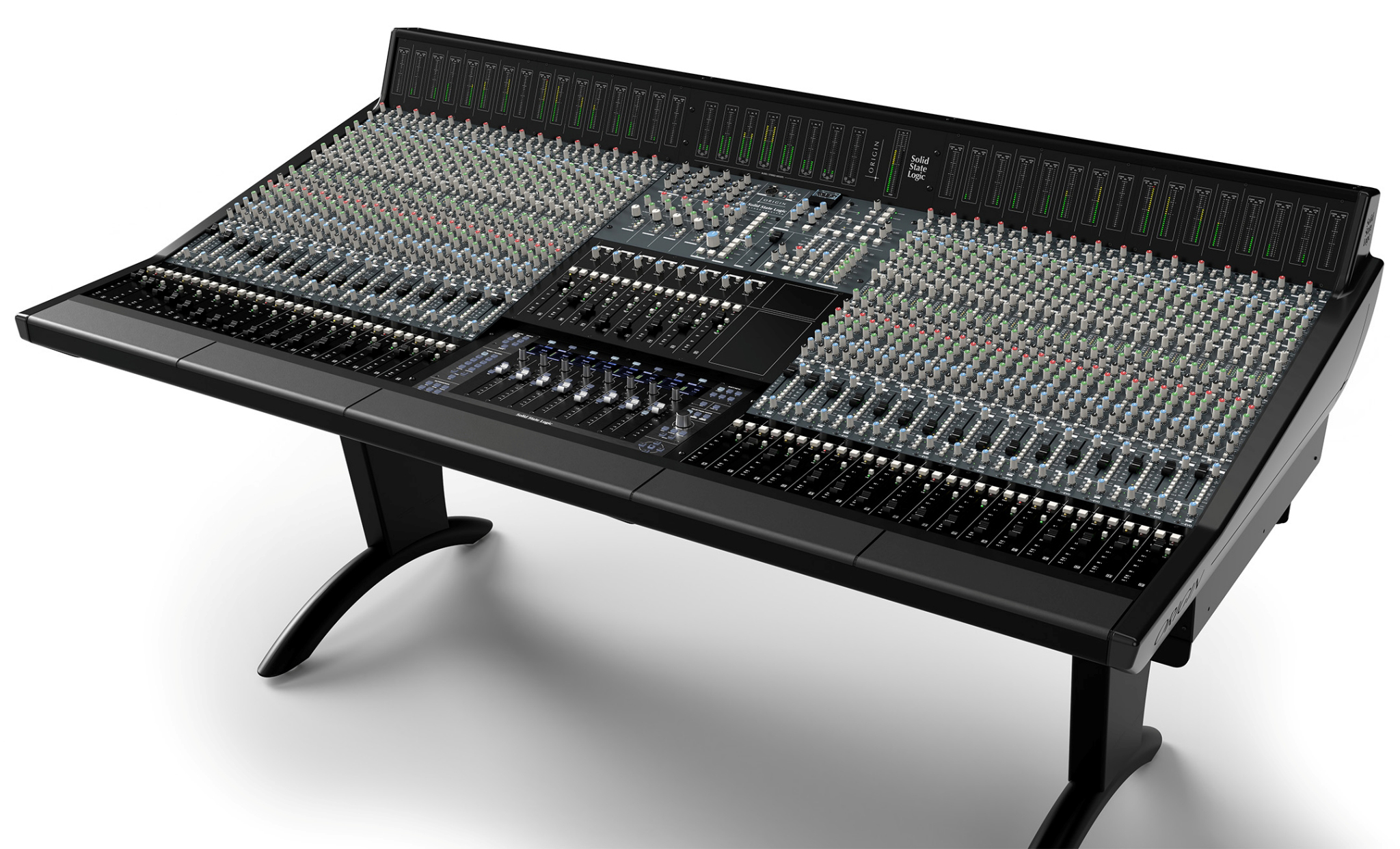 Solid State Logic's Origin Evo analog inline console.