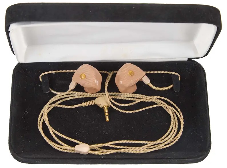 Jerry Garcia's custom-molded Future Sonics in-ear monitors; the RF beltpack is being auctioned off separately.