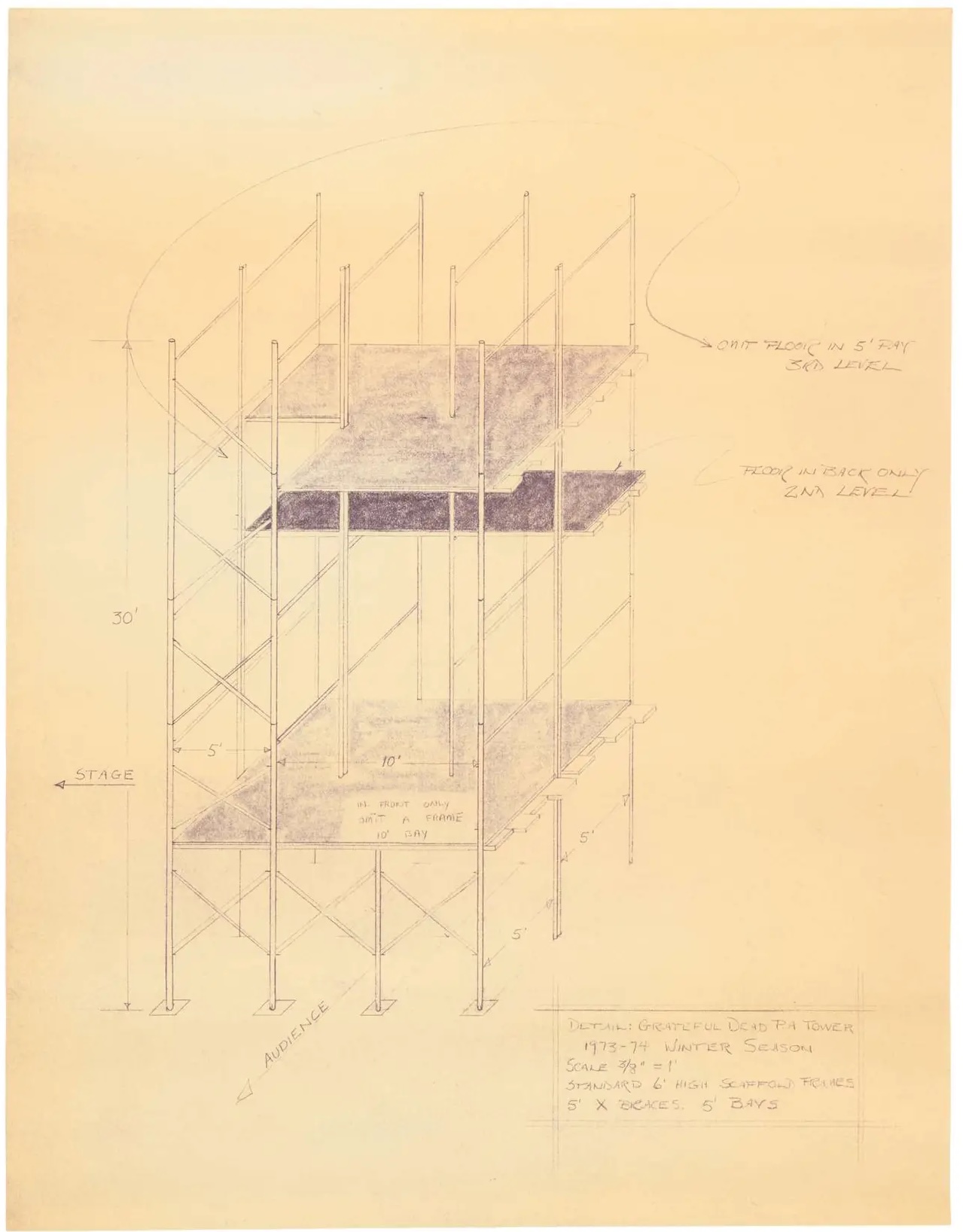 One of the five Wall of Sound blueprints being auctioned.