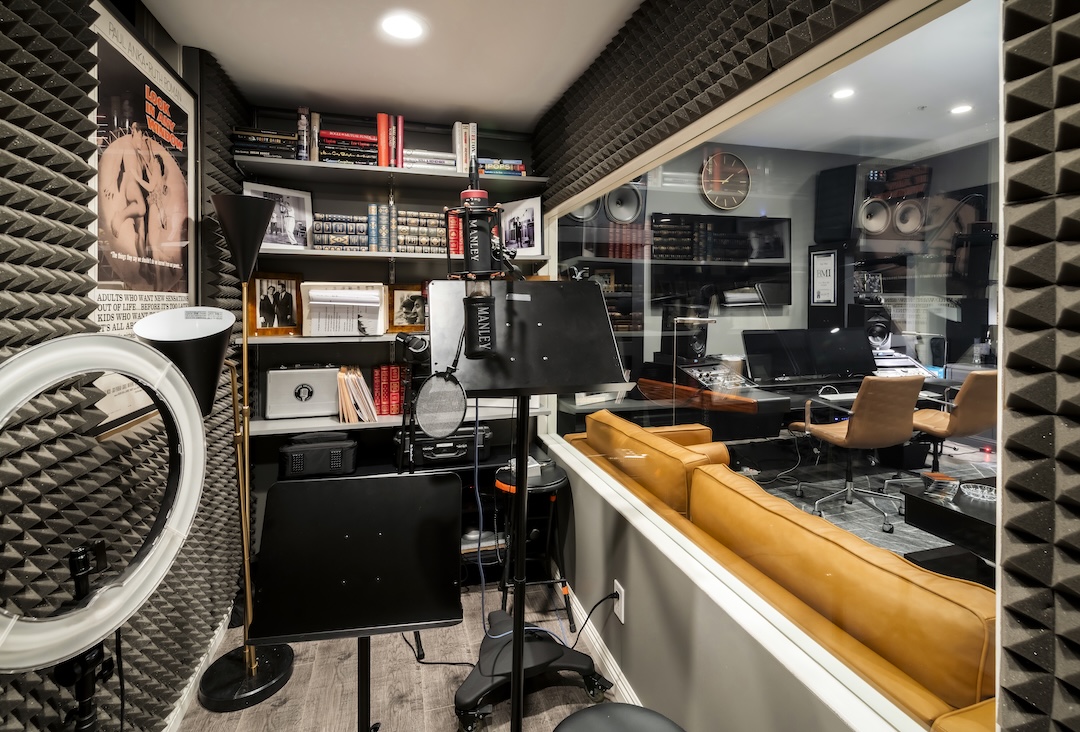The adjacent iso booth looks out to the recording space. Photo: Courtesy of Compass/Ginger Glass.