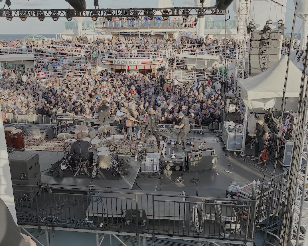 A view overlooking the back of the Deck Stage, moments after the Guess Who start their set.