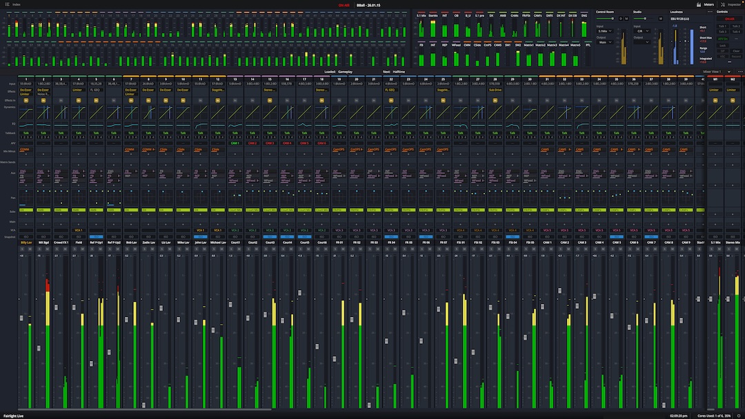 Blackmagic Design’s Fairlight Live Mixing System.