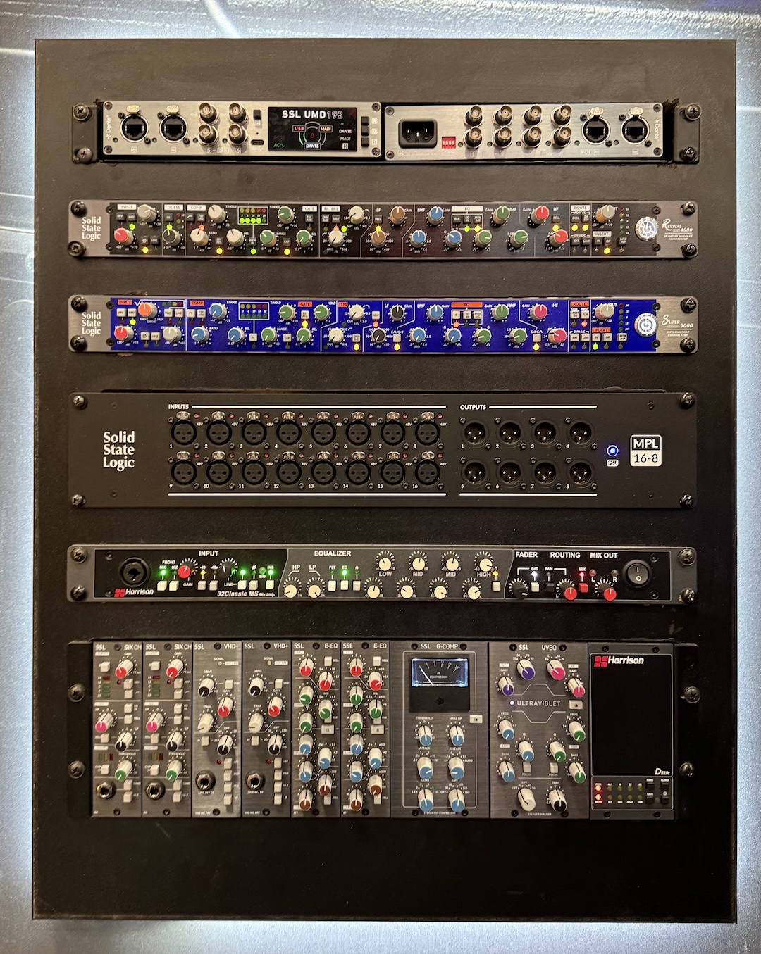 Solid State Logic has been busy, as evidenced by this display of recent releases including at the top the SSL UMD192 audio interface with MADI, Dante and USB. Up for applications in live, broadcast and studio settings, the unit can tackle 192 channels and offers low latency, redundant connectivity and more.