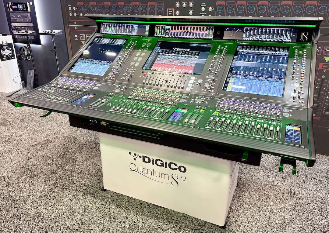 While DiGiCo has a number of consoles on hand, including the new Quantum225 DS, taking centerstage at the company’s booth is the flagship Quantum 852.