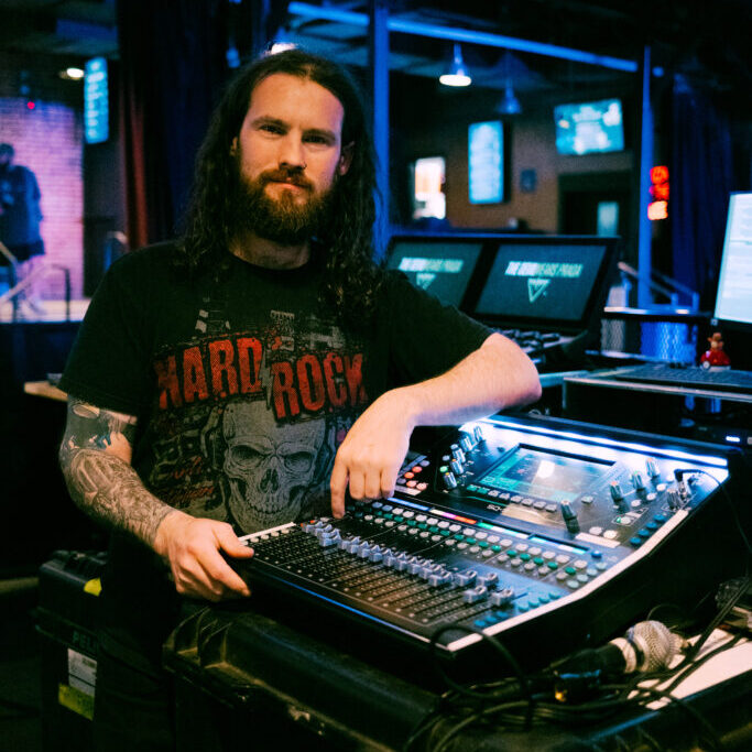 Front of house engineer Jonah Kay has been mixing the band live this year.