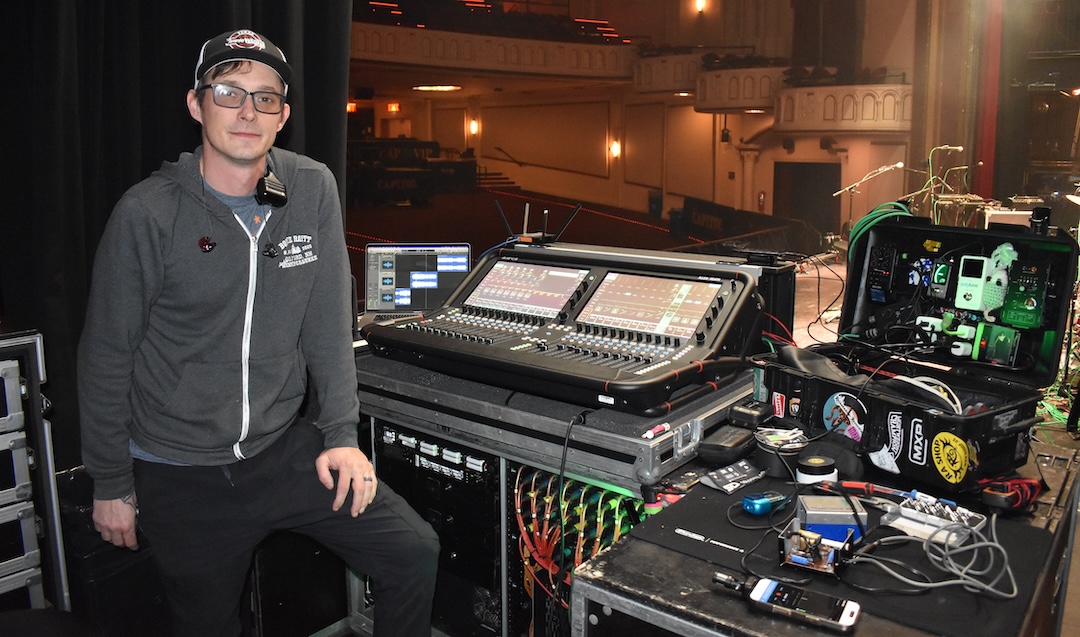 When not out with Lettuce, monitor engineer Jon Isenhower is a veteran tech on Bonnie Raitt’s tour team. Photo: Clive Young.
