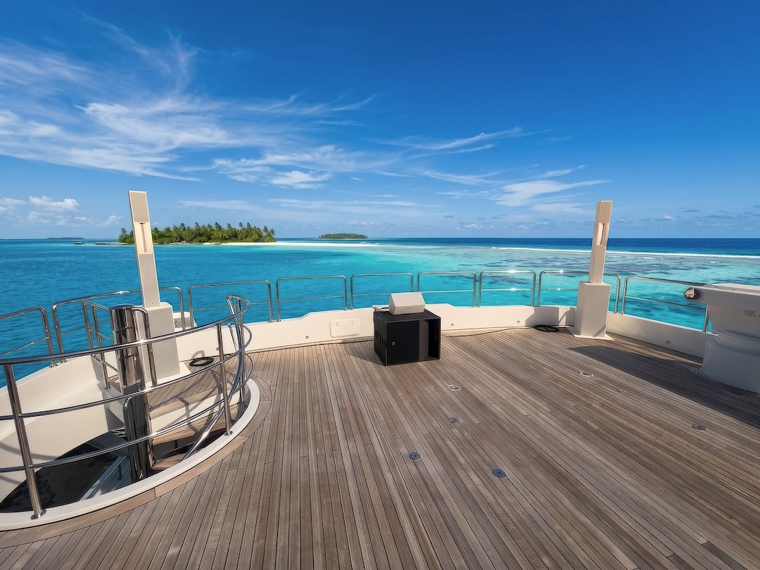 The Sun Deck received two L-Acoustics Soka inWall loudspeakers, six X4r, and two SB10r subs