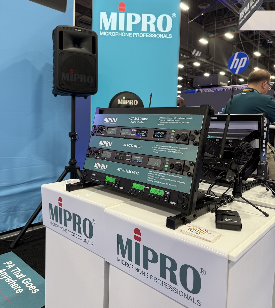 Mipro had its portable P.A. and digital wireless offerings on display at InfoComm.