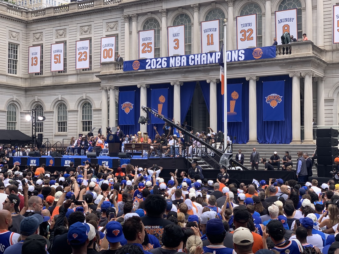 Eastern State Productions tackled all the audio duties when the NBA champion New York Knicks were presented with keys to the city.