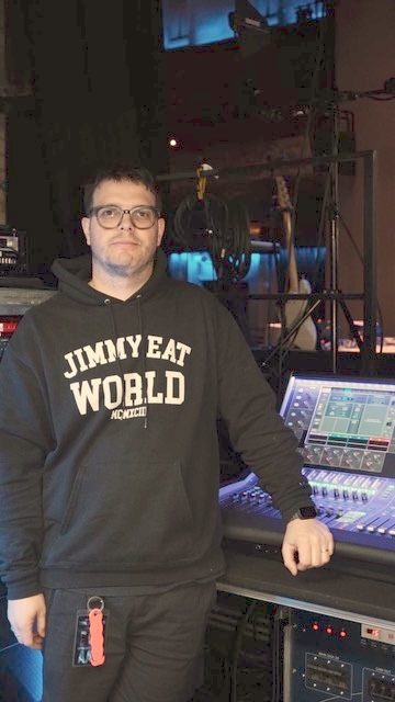 Production manager/monitor engineer Hamish Dickinson.