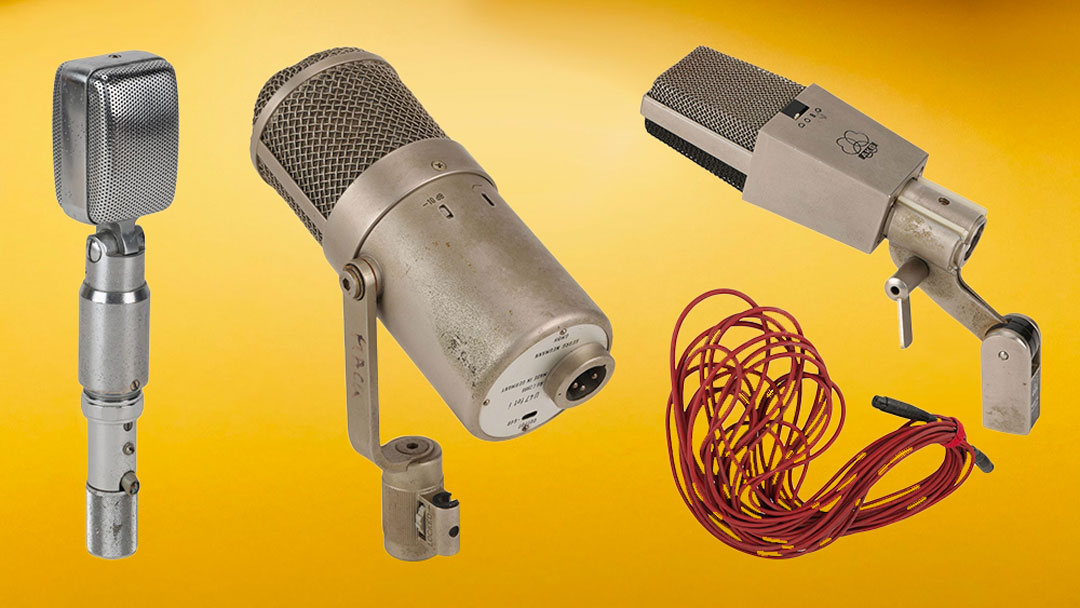 Microphones that captured crucial classic rock performances will hit the auction block in October. Photos: Propstore Auction.